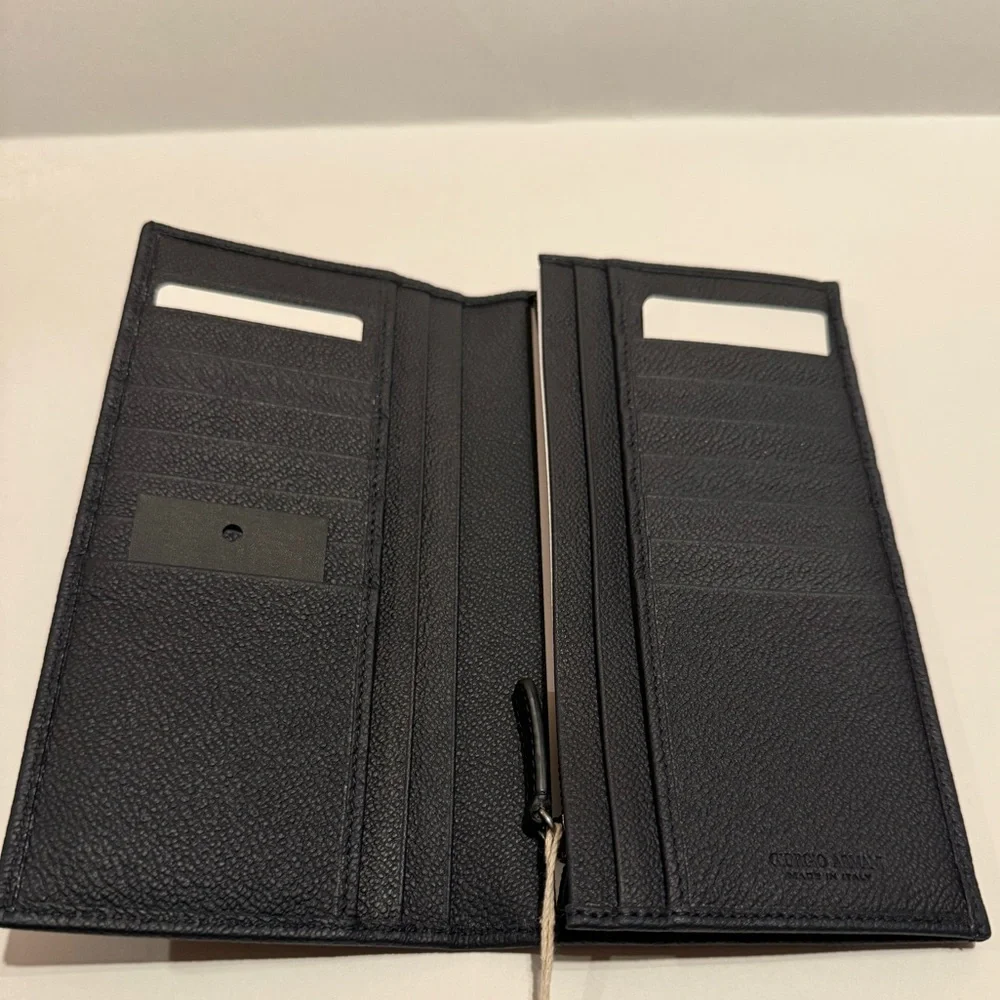 NWT $727 GIORGIO ARMANI Large Leather Wallet - Document Holders for Men